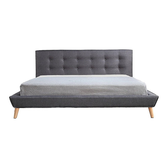 King Linen Fabric Deluxe Bed Frame Grey