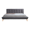King Linen Fabric Deluxe Bed Frame Grey-1