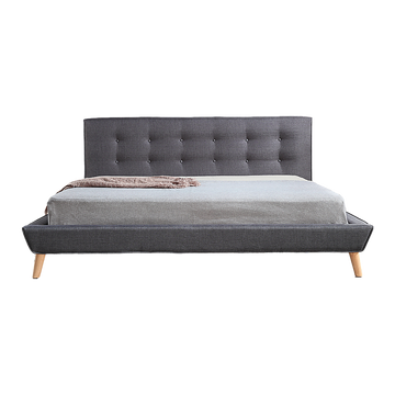 King Linen Fabric Deluxe Bed Frame Grey