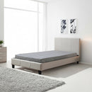 King Single Linen Fabric Bed Frame Beige-1