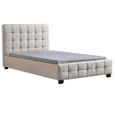 King Single Linen Fabric Deluxe Bed Frame Beige-2