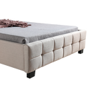 King Single Linen Fabric Deluxe Bed Frame Beige-8