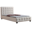 King Single Linen Fabric Deluxe Bed Frame Beige-9
