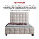 King Single Linen Fabric Deluxe Bed Frame Beige-10