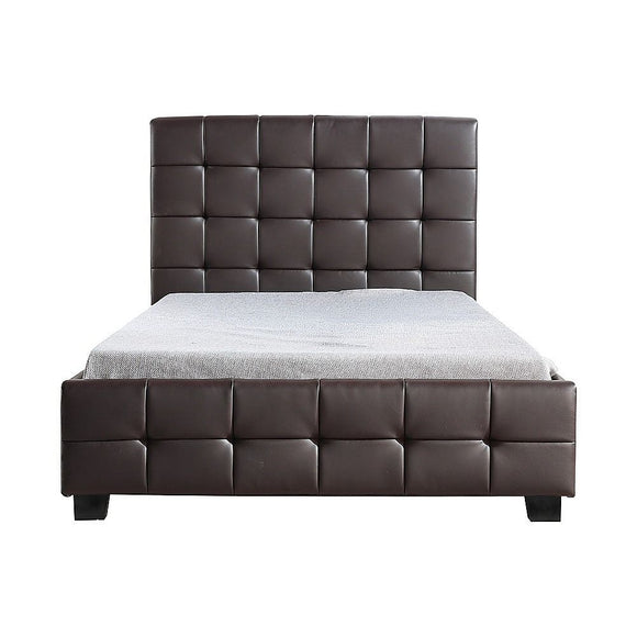 King Single PU Leather Deluxe Bed Frame Brown