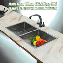 865x440mm Handmade Stainless Steel Undermount / Topmount Kitchen Sink with Waste-8