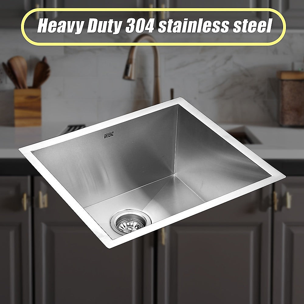 510x450mm Handmade Stainless Steel Undermount / Topmount Kitchen Laundry Sink with Waste