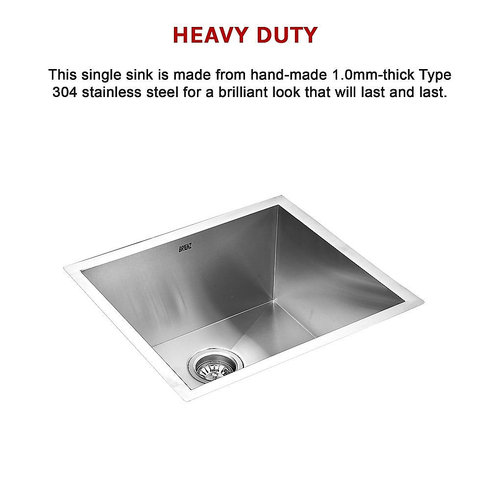 510x450mm Handmade Stainless Steel Undermount / Topmount Kitchen Laundry Sink with Waste