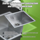 440x440mm Handmade 1mm 20 Gauge Stainless Steel Kitchen Laundry Sink with Waste-3