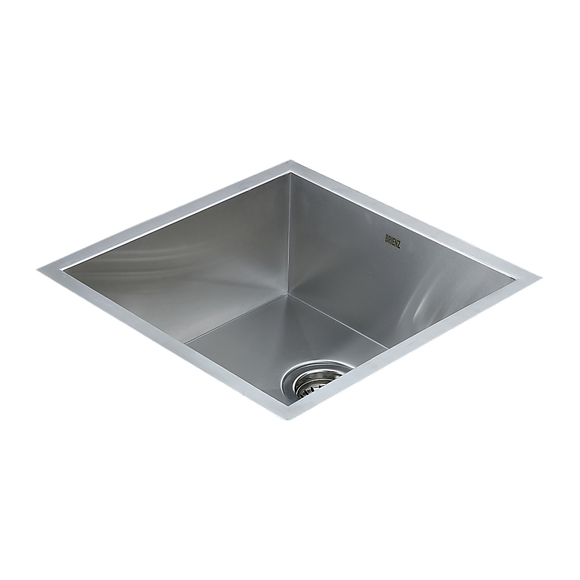 440x440mm Handmade 1mm 20 Gauge Stainless Steel Kitchen Laundry Sink with Waste