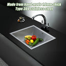 440x440mm Handmade 1mm 20 Gauge Stainless Steel Kitchen Laundry Sink with Waste-6