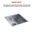 440x440mm Handmade 1mm 20 Gauge Stainless Steel Kitchen Laundry Sink with Waste-8