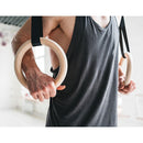 Birch Wood Gymnastic Rings with Adjustable Straps – Strength & Calisthenics Training-1