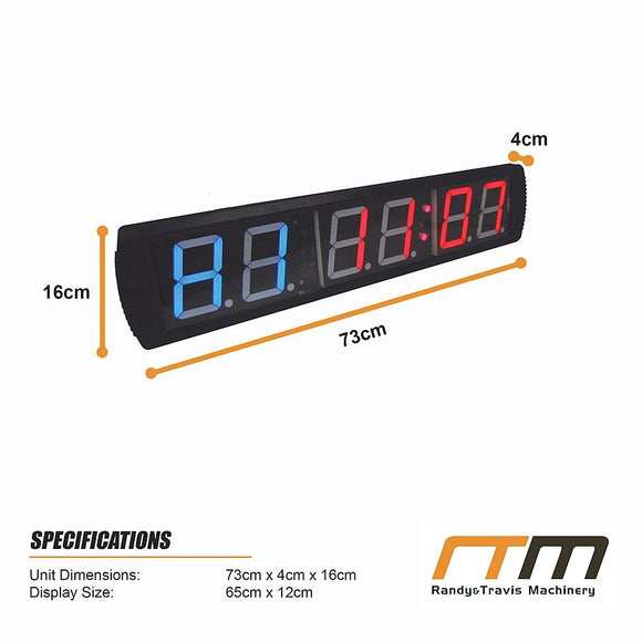 6 Digit Digital Timer Interval Fitness Clock LED Gym Display