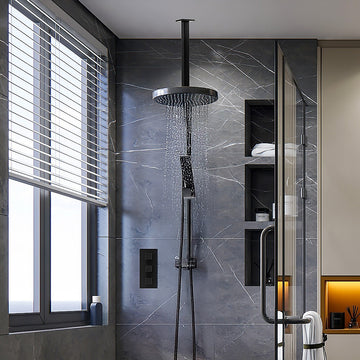 Shower Head Arm Wall Connector Electroplated Matte Black Finish - 0