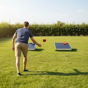 Bean Bag Toss Cornhole Game Set Aluminium Frame Portable Design - 0