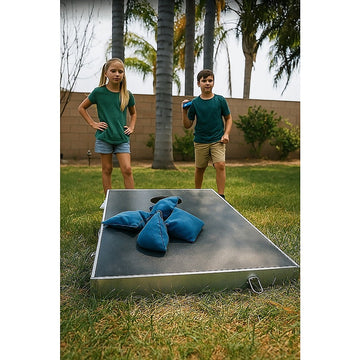 Bean Bag Toss Cornhole Game Set Aluminium Frame Portable Design - 0