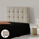 Linen Fabric Single Bed Deluxe Headboard Bedhead - Beige-1
