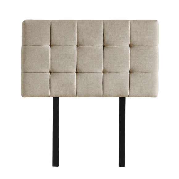Linen Fabric Single Bed Deluxe Headboard Bedhead - Beige