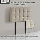 Linen Fabric Single Bed Deluxe Headboard Bedhead - Beige-8