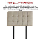Linen Fabric Single Bed Deluxe Headboard Bedhead - Beige-9