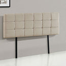 Linen Fabric Double Bed Deluxe Headboard Bedhead - Beige-3