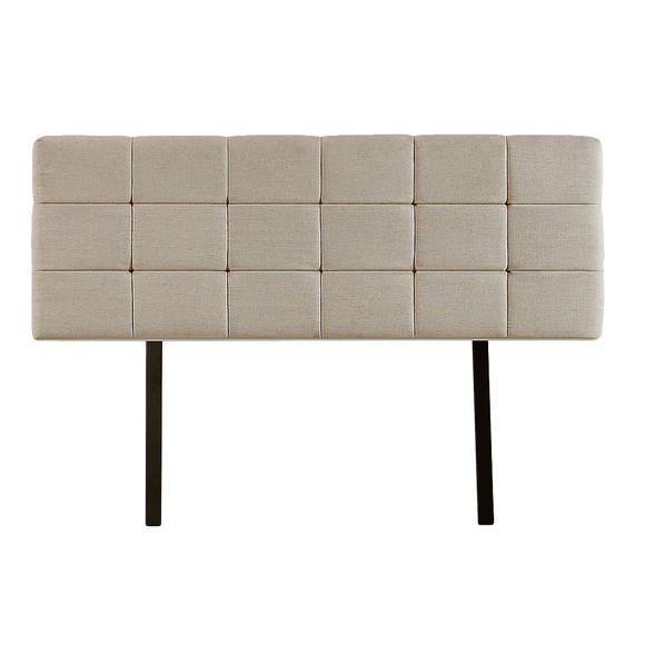 Linen Fabric Double Bed Deluxe Headboard Bedhead - Beige