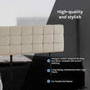 Linen Fabric Double Bed Deluxe Headboard Bedhead - Beige-7
