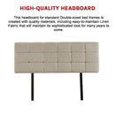 Linen Fabric Double Bed Deluxe Headboard Bedhead - Beige-9