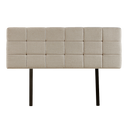 Linen Fabric King Bed Deluxe Headboard Bedhead - Beige-5