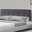 Linen Fabric King Bed Deluxe Headboard Bedhead - Grey-1