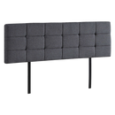 Linen Fabric King Bed Deluxe Headboard Bedhead - Grey-3