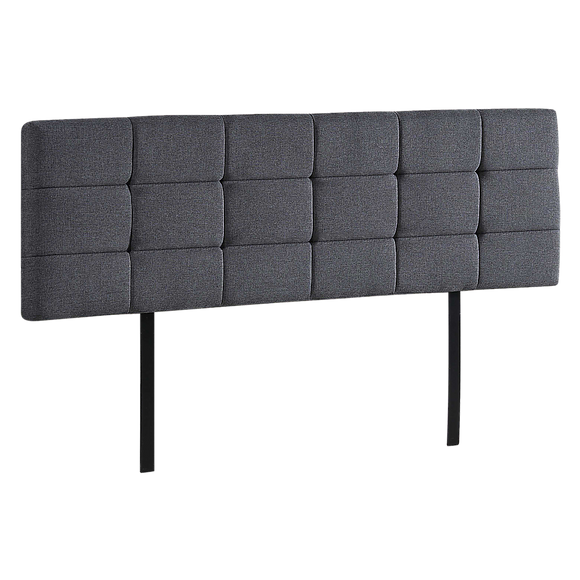 Linen Fabric King Bed Deluxe Headboard Bedhead - Grey