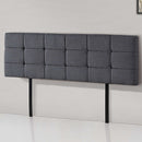 Linen Fabric King Bed Deluxe Headboard Bedhead - Grey-4