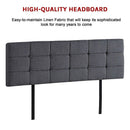 Linen Fabric King Bed Deluxe Headboard Bedhead - Grey-5
