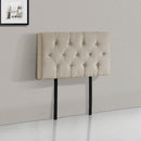 Linen Fabric Single Bed Deluxe Headboard Bedhead - Beige-4