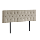 Linen Fabric King Bed Deluxe Headboard Bedhead - Beige-5