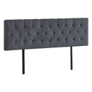 Linen Fabric King Bed Deluxe Headboard Bedhead - Grey-2