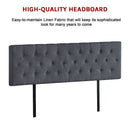 Linen Fabric King Bed Deluxe Headboard Bedhead - Grey-6