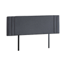 Linen Fabric King Bed Deluxe Headboard Bedhead - Grey-3
