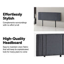 Linen Fabric King Bed Deluxe Headboard Bedhead - Grey-5