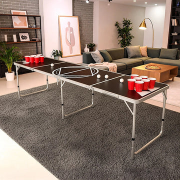 Professional 8ft Beer Pong Table Drinking Game - 0