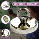 Round Neodymium Fishing Magnet with Countersunk Hole and Eyebolt, 500 LBS pull-8