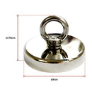 Round Neodymium Fishing Magnet with Countersunk Hole and Eyebolt, 500 LBS pull-12