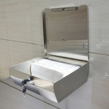304 Stainless Steel Hand Paper Towel Dispenser Holder Toilet Heavy Duty - 0
