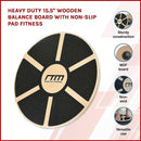 Heavy Duty 15.5" Wooden Balance Board with Non-Slip Pad for Fitness Training-4