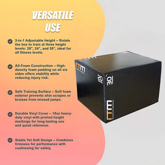 3 IN 1 Foam Plyo Games Plyometric Jump Box