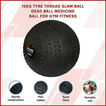 15kg Tyre Thread Slam Ball Dead Ball Medicine Ball for Gym Fitness - 0