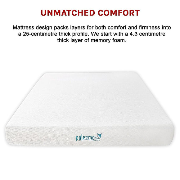 King 25cm Gel Memory Foam Mattress – Dual-Layered Comfort with CertiPUR-US® Certified Foam
