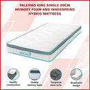 King Single 20cm Hybrid Mattress – Memory Foam and Innerspring Support-3